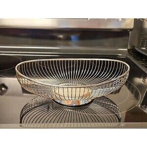 Vintage Raimond Silverplate 12" x 7.5" Wire Bread Basket Serving Bowl